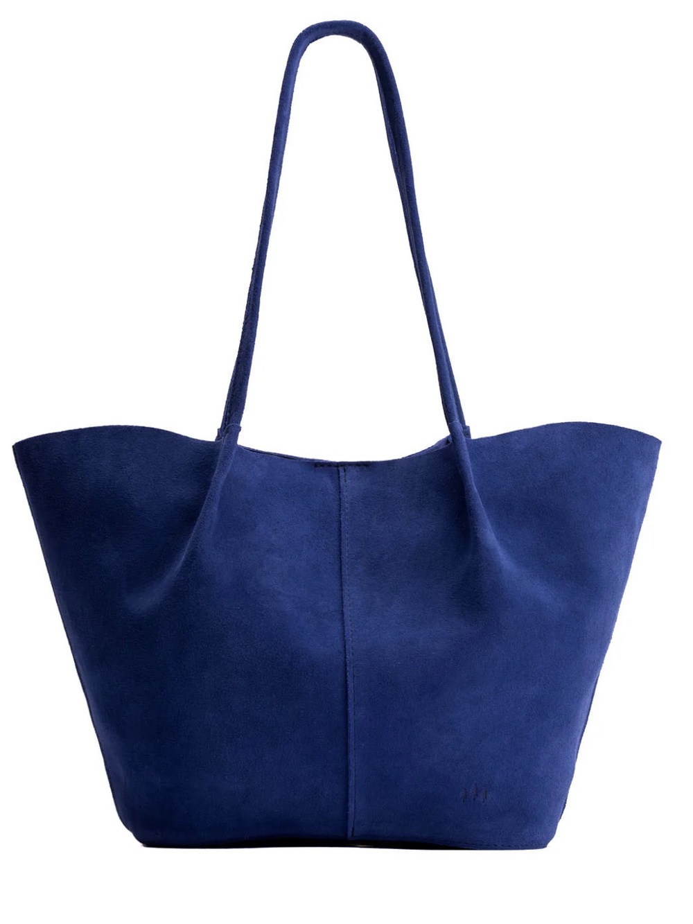 Portland Leather Devan Bucket Tote - Oversized Joni Blue Suede - Picture 6 of 7